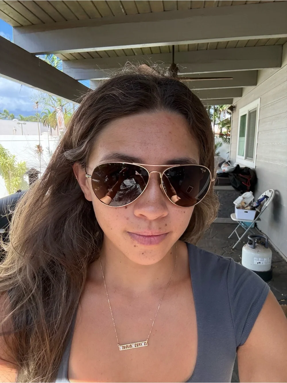 Maui Jims Aviator Sunglasses - Gold Frame with Gradient Brown Lenses